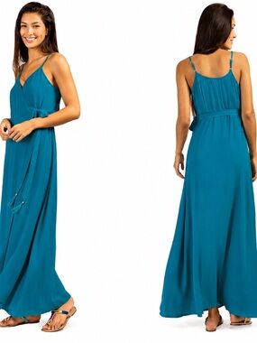 Trina Turk Brittany Tassel Maxi Wrap Dress Cover-Up NWT Small